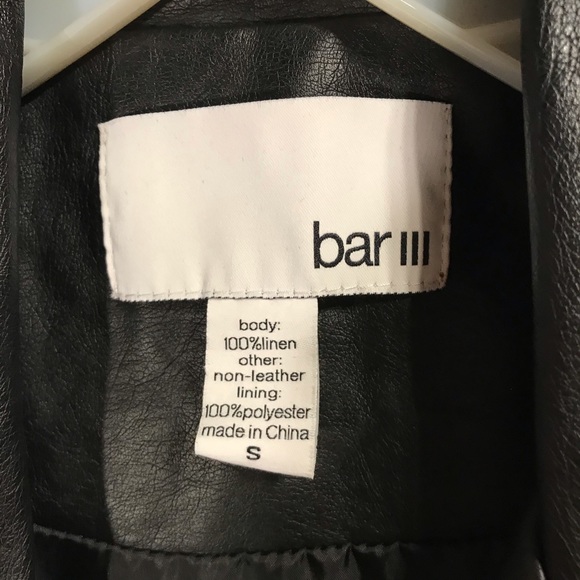 bar III Linen and Faux Leather Zipper Vest Small - Picture 6 of 6